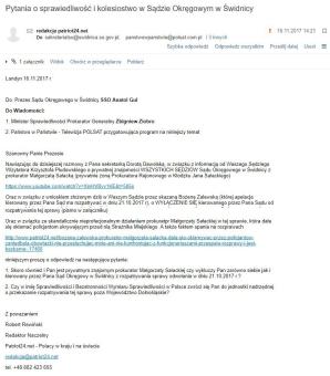 [VIDEO] Czy kolesiostwo w Sądzie Okręgowym w Świdnicy będzie we wtorek decydować o skandalicznej karze dla biznesmenki z Kłodzka? Czy Prezes Sądu Anatol Gul odsunie od decyzji kolegów i koleżanki śpiącej na rozprawach prokurator Małgorzaty Sałackiej?