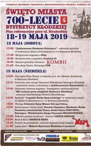 700-lecie Bystrzycy Kłodzkiej pod patronatem Prezydenta RP już w ten weekend!