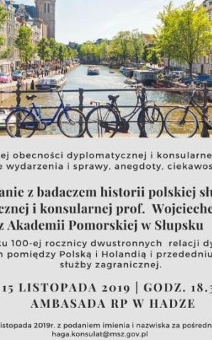 15 listopada: Historia polskiej obecności dyplomatycznej i konsularnej w Holandii