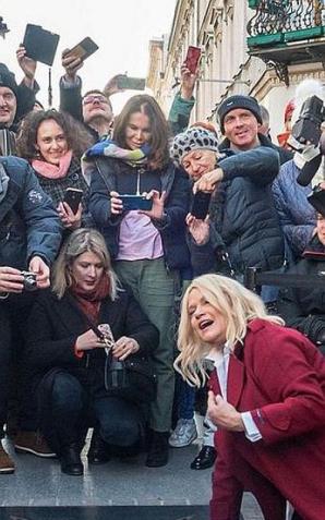 Katarzyna Figura i Jerzy Stuhr w Łódzkiej Alei Gwiazd