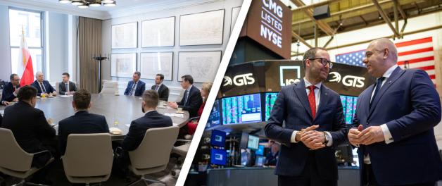 [VIDEO] Wicepremier Jacek Sasin na nowojorskiej giełdzie